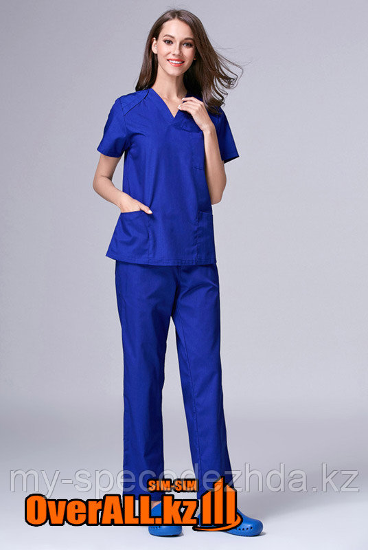 Синий женский медицинский костюм