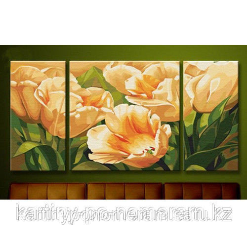 Картина раскраска "Тюльпан мечты 2(60х120см)", триптих