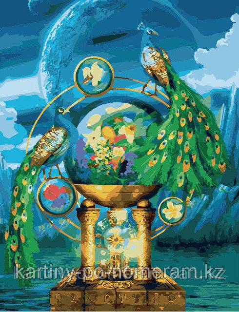 Картины по номерам, цифрам - Алматы, "Павлины"