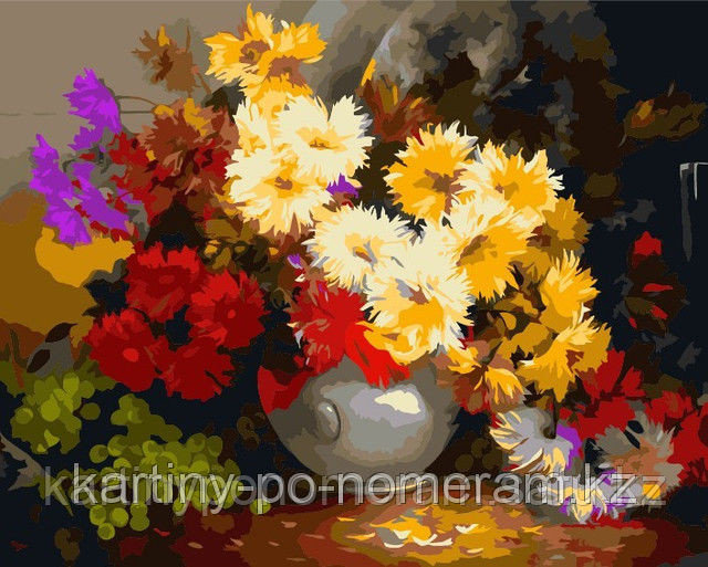 Картины по номерам - Алматы, "Осенние хризантемы"