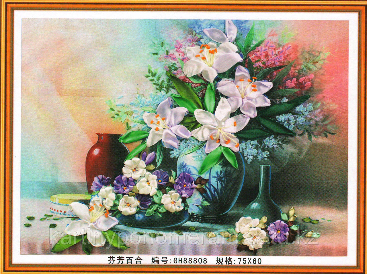 Вышивка лентами GH88808, 75x60 cm