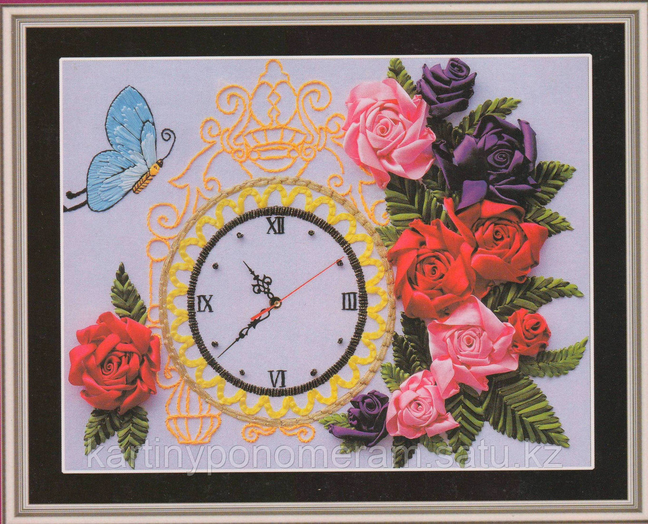 Вышивка лентами - циферблат GZ9932, 50x65 cm