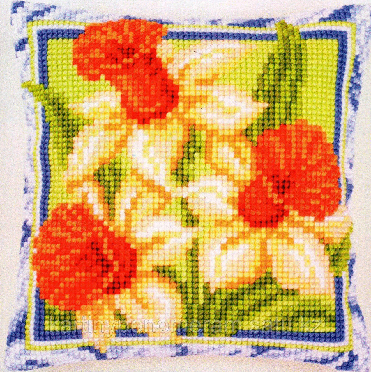 Вышивка крестом на наволочке F0008, 40x40 cm