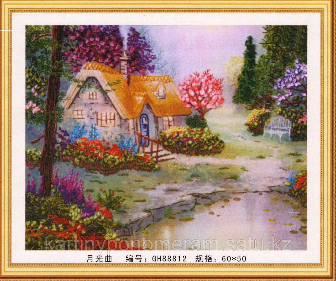 Вышивка лентами GH88812, 60x50 cm