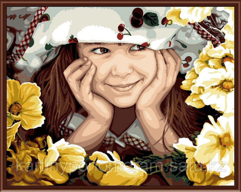 Картины-раскраски по номерам, "Загадочная девочка"