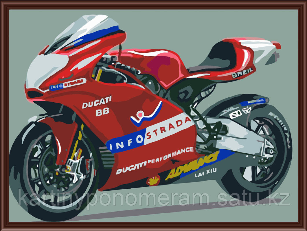 Картины-раскраски по номерам, "Мотоцикл Ducati"