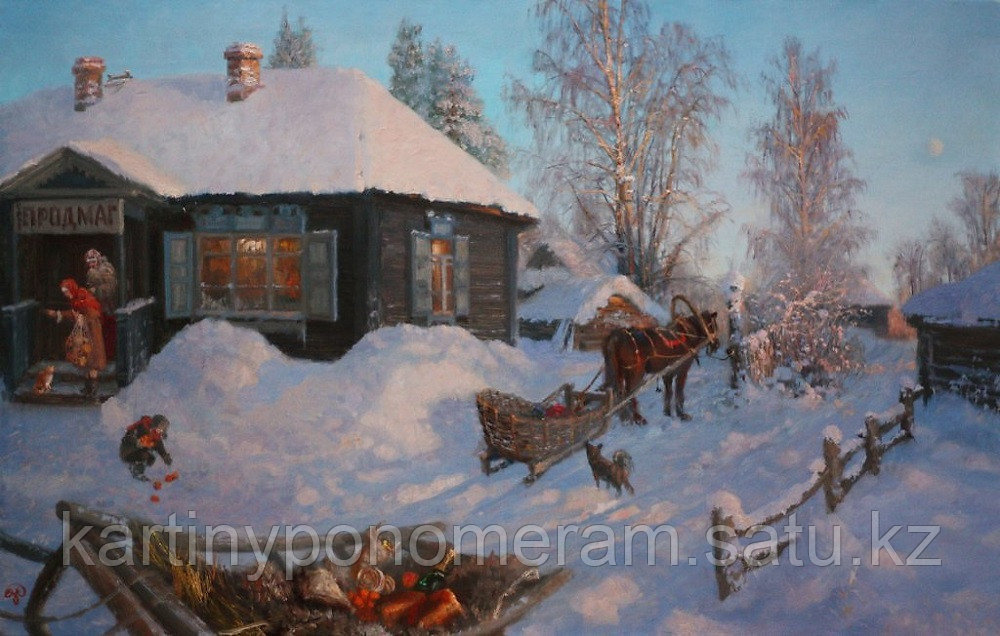 Картина по номерам "Зимняя деревня.В.Жданов"