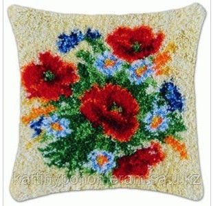 Вышивка в ковровой технике на наволочке BZ471, 40x40 cm
