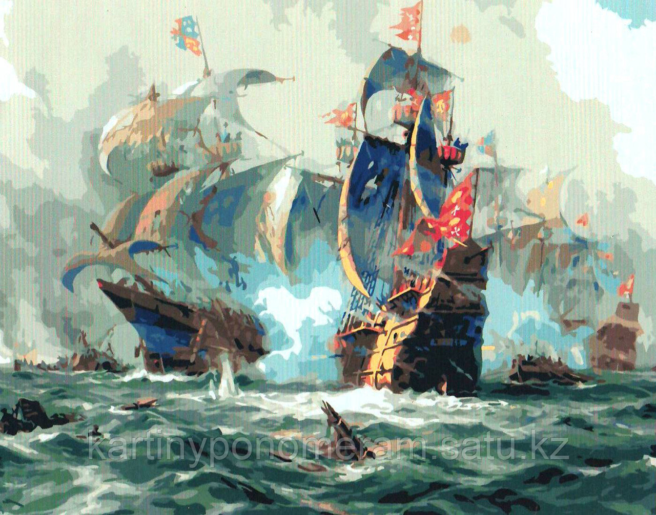 Картина по номерам "Морской бой"