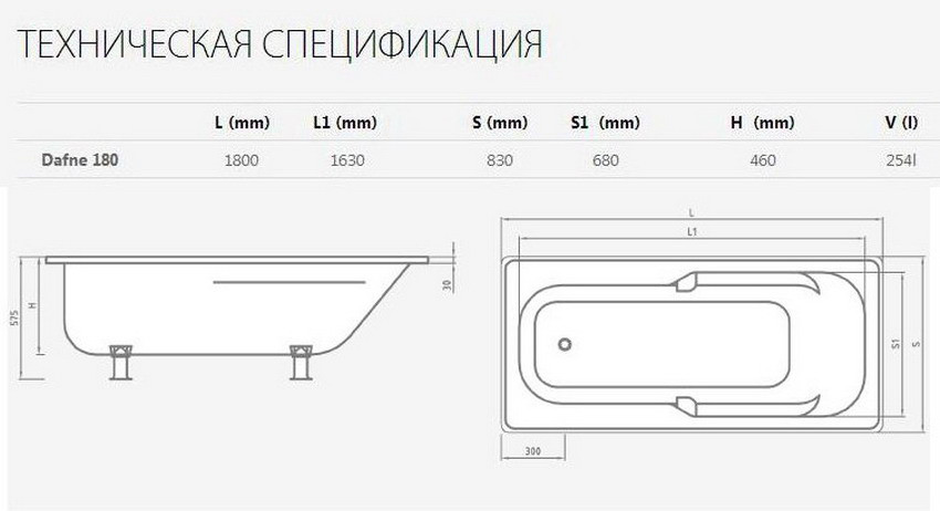 Ванна стальная ESTAP DAFNE 180*80 с ручками - фото 3 - id-p24715960