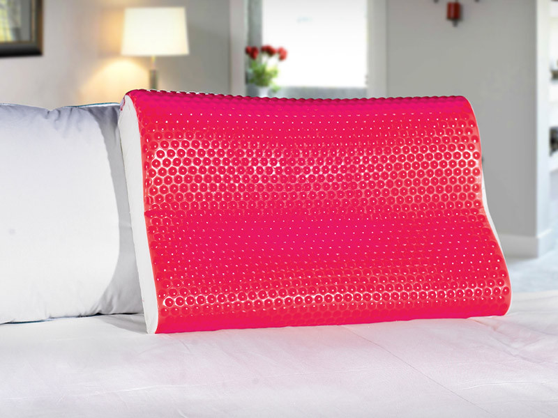 Подушка MemoryForm контурная 40*60*8/11 Pink EcoGel Askona
