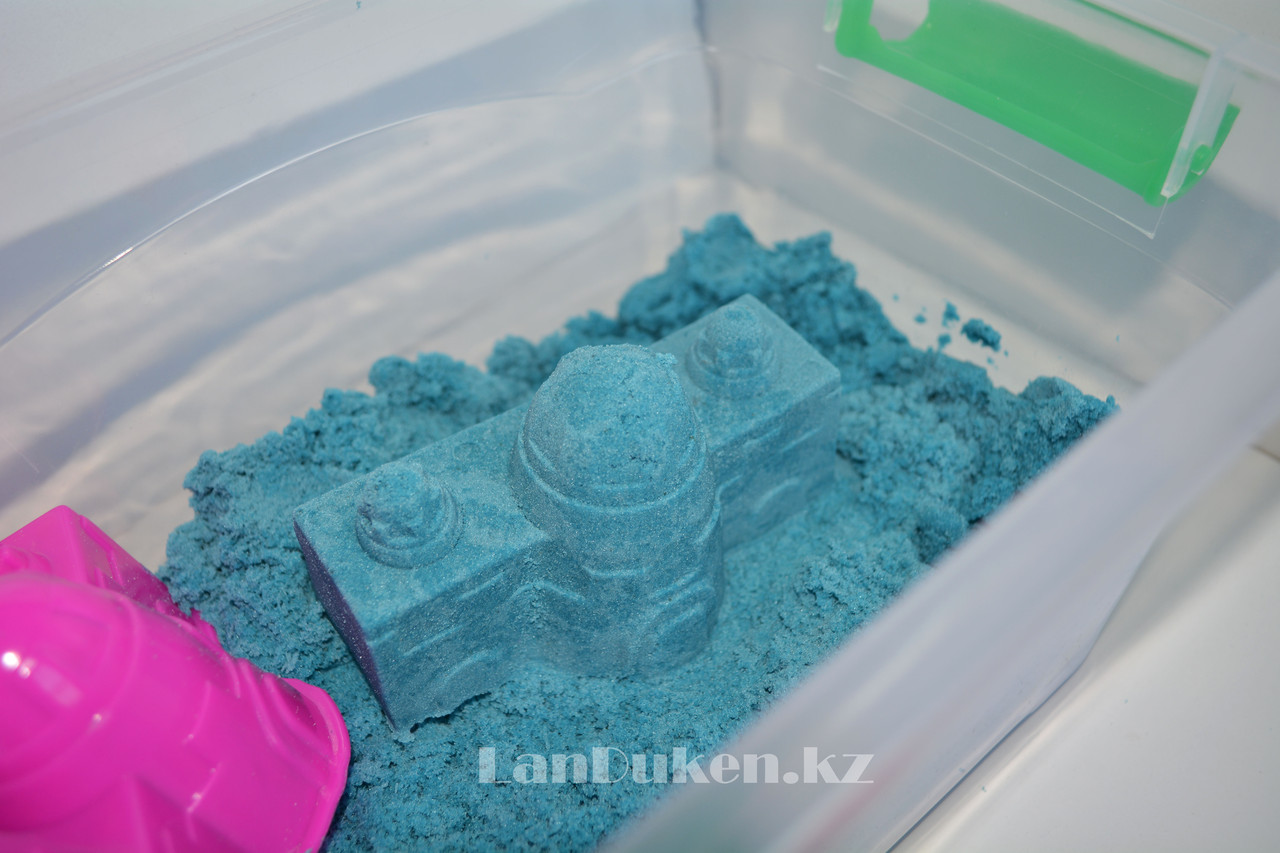 Кинетический песок для детей большой (1 класс), живой песок (голубой) - фото 4 - id-p24716269