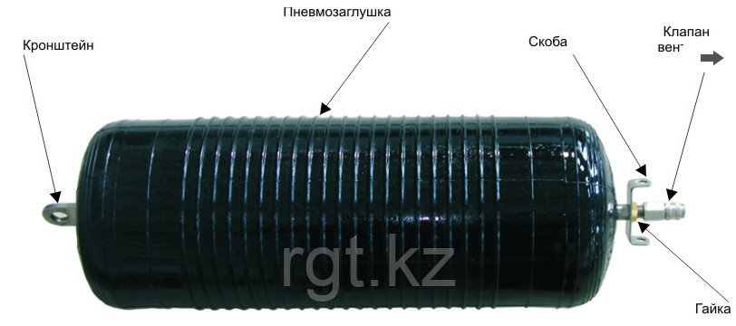 Пневмозаглушка масло-бензостойкая, герметизатор для трубы внут. диам. 200-350 мм, выносной клапан вентиля 