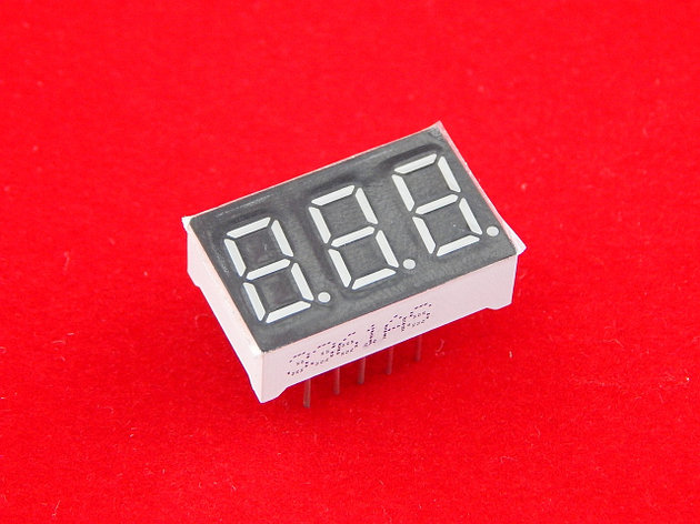 Трехразрядный цифровой индикатор (общий катод, красный, 0.32'), фото 2