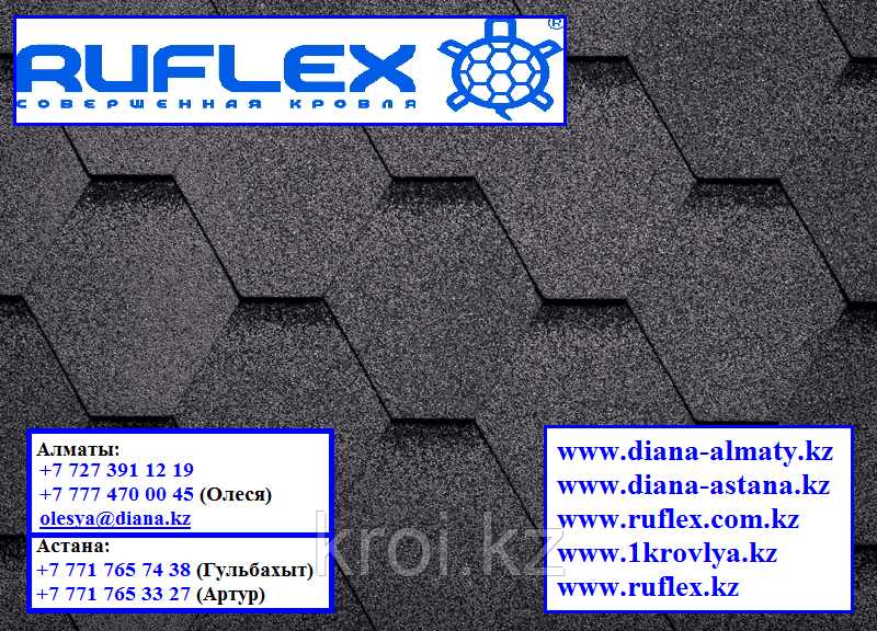 Гибкая черепица RUFLEX Sota Балтика (мягкая кровля), СБС модифицированный битум, Гарантия 35 лет!