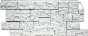 Фасадная панель FineBer серия "Камень дикий" цвет Мелованный белый