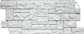 Фасадная панель FineBer серия "Камень дикий" цвет Мелованный белый, фото 2