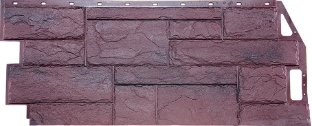 Фасадная панель FineBer серия "Камень природный" цвет Серо-коричневый