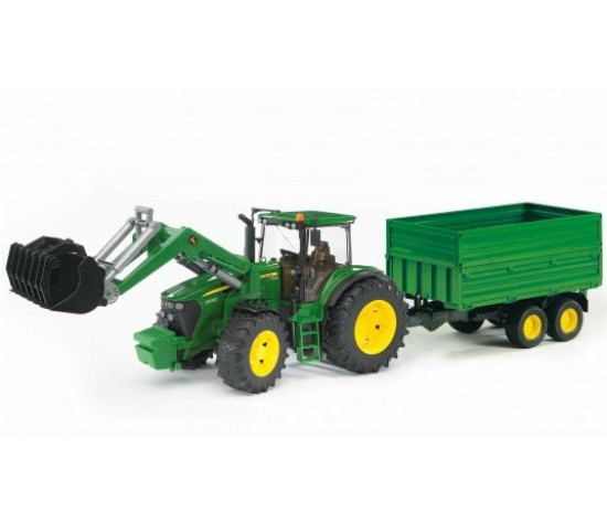 Bruder Игрушечный Трактор John Deere 7930 с погрузчиком и прицепом (Брудер) - фото 1 - id-p25237545