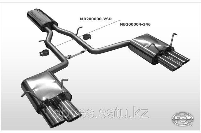 Спортивная выхлопная система FOX на GLK-class X204 - фото 2 - id-p1200520