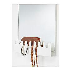 Зеркало надверное ГАРНЕС с крючками/полкой белый ИКЕА, IKEA   , фото 3