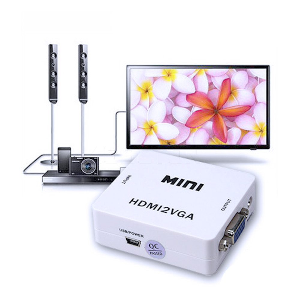 Конвертер  вход HDMI-выход VGA+3,5stereo HDMI2VGA MINI