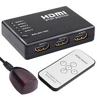 Селектор HDMI  5 входов 1 выход  с пультом, поддержка 1,4 и 3D,4Kx2K
