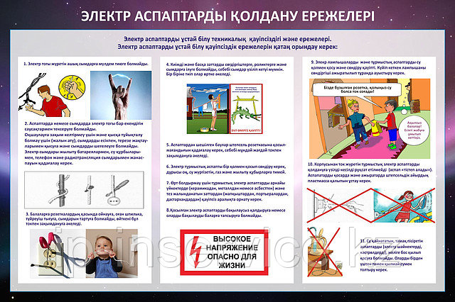 Плакаты Правила пользования электрическими приборами