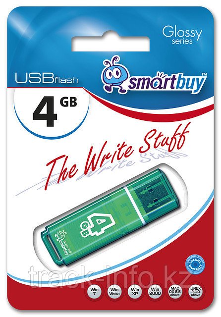 Флеш-накопитель Smartbuy 4GB Glossy series Green