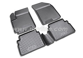 Коврики Novline в салон CHEVROLET Aveo, 2012->, 4 шт. (полиуретан, черные)