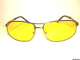 Линзы для очков водительские минеральные (желтые)