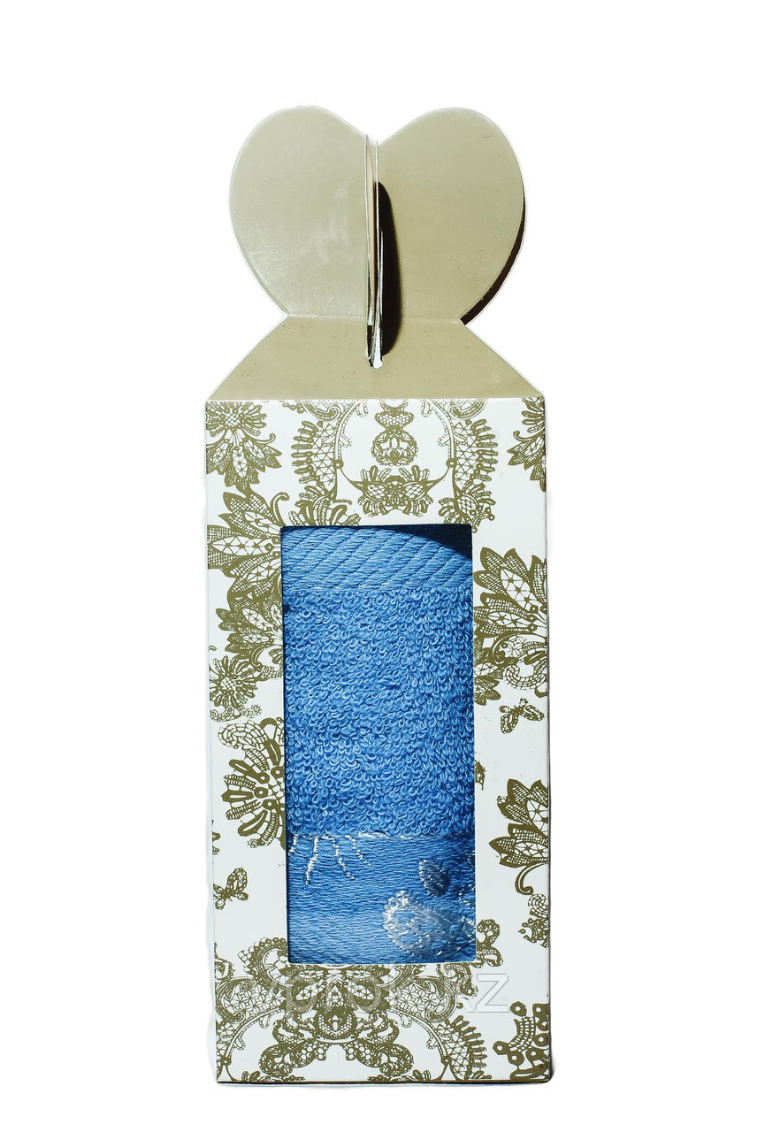 Полотенце в подарочной упаковке (голубое), 70*30 см