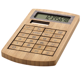 Калькулятор бамбуковый под нанесение логотипа