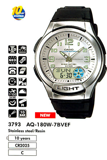 Наручные спортивные часы Casio AQ-180W-7B - фото 9 - id-p25857046
