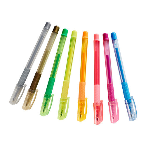 Ручка гелевая МОЛА 8 шт. разные цвета ИКЕА, IKEA