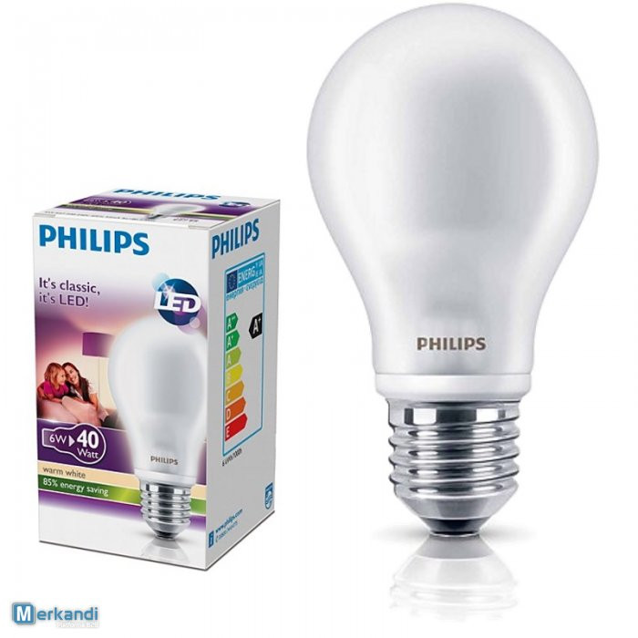 Лампа светодиодная Philips LEDBulb  6W  6500K, фото 1
