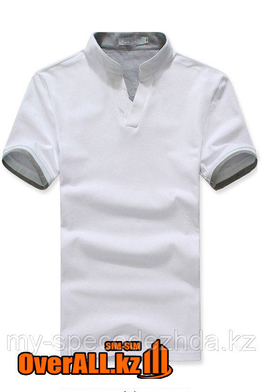 Бело-серая футболка поло