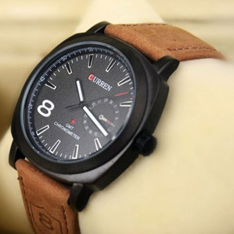 Часы наручные мужские реплика Curren Chronometer GMT-8
