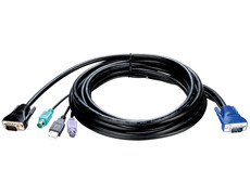 D-link KVM-402 Кабель KVM длиной 3 м с разъемами VGA, PS/2 и USB