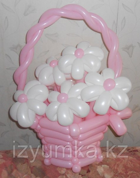 Корзина с цветами из шаров в Павлодаре - фото 2 - id-p26552064