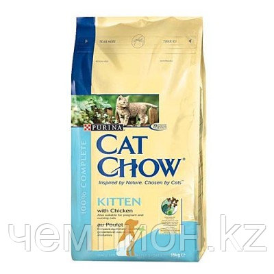 Cat Chow Kitten, Кэт Чау корм для котят с курицей, уп. 15 кг.