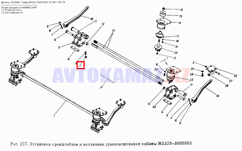 На КамАЗ 251648 - Гайка М14х1,5-6Н ОСТ 37.001.197-75