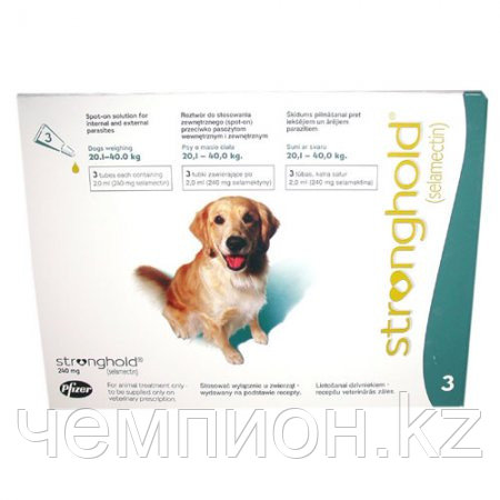 Stronghold-240, Стронгхолд, Капли от блохи глистов для собак (от 20 до 40 кг) упаковка 3пипетки