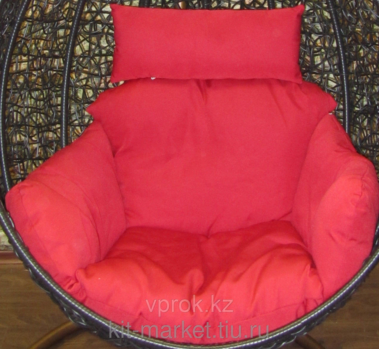 Плетеное подвесное кресло из искусственного ротанга, на ножке-стоянке