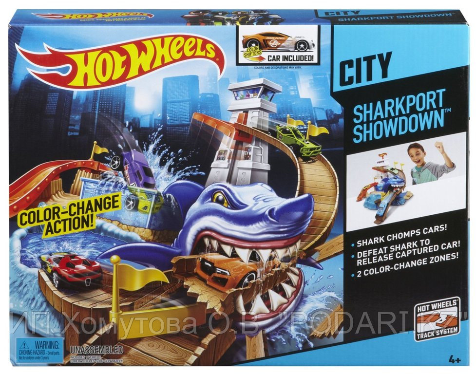 Трек Hot Wheels - Атака акулы меняющей цвет