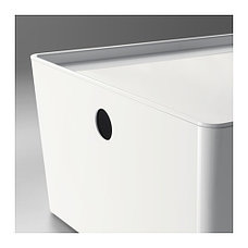 Контейнер с крышкой КУГГИС белый ИКЕА, IKEA , фото 2