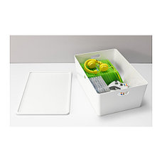 Контейнер с крышкой КУГГИС белый ИКЕА, IKEA , фото 3