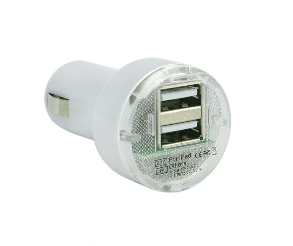 Адаптер для Авто V-T Dual (Car-Charger, с 12-24v("прикуриватель") на 2 USB(2.1A и 1A) - фото 1 - id-p27676080