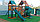 Детская площадка «Альпы 2», горка открытая, горка труба, скалодром, качели, домики с крышей, сетка лазалка, фото 8