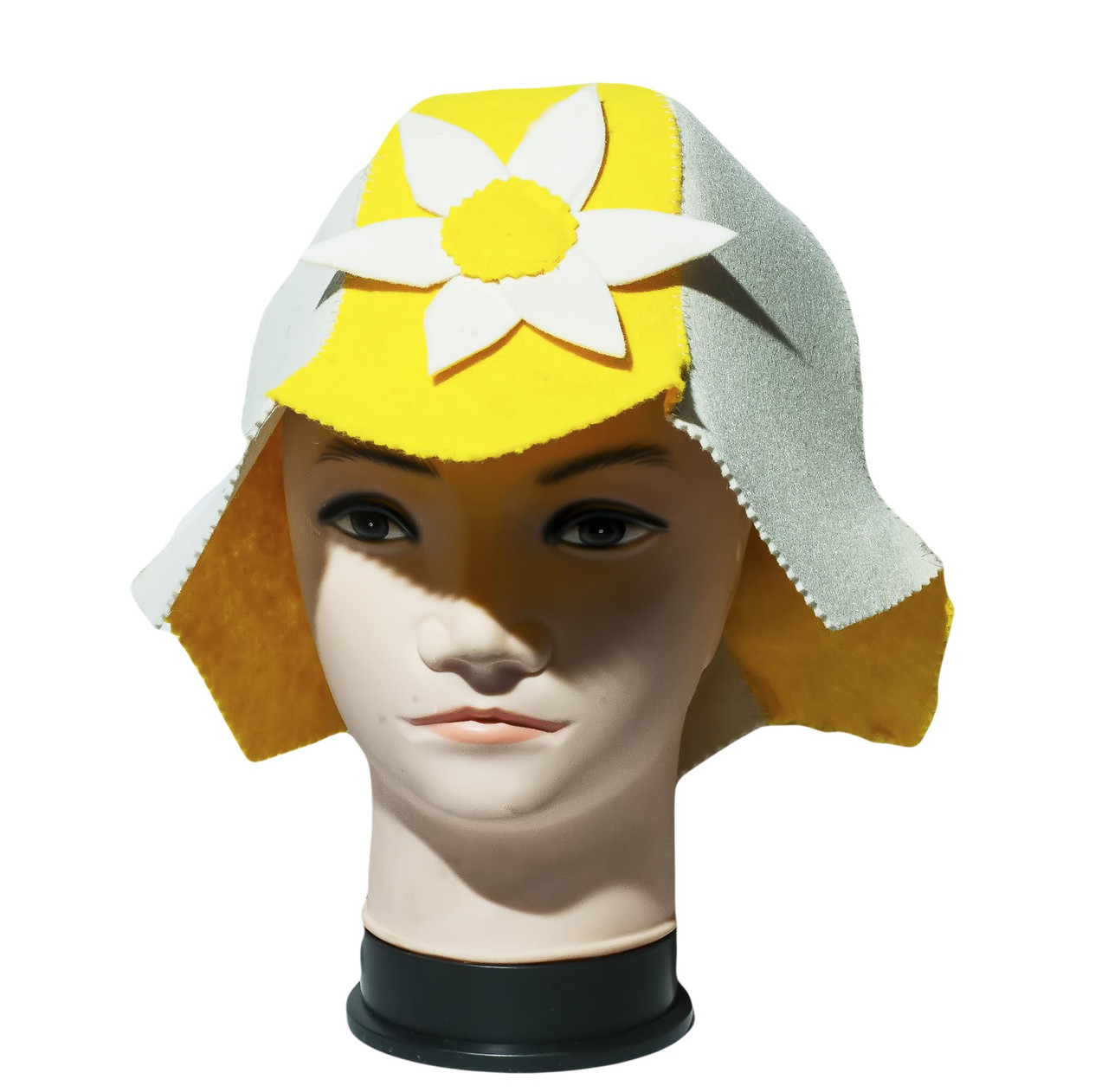 Шапка для бани и сауны, войлочная, "Желтый цветок"